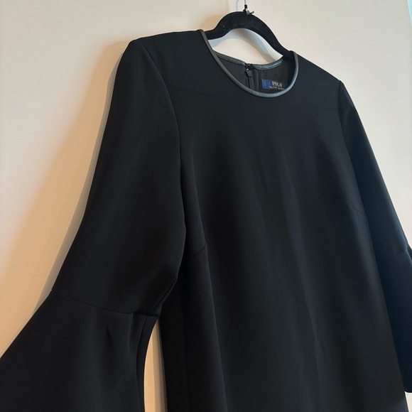 Polo Ralph Lauren Black Bell Ruffle Sleeve Sheath Dress Quiet Luxury Classic - Picture 3 of 13